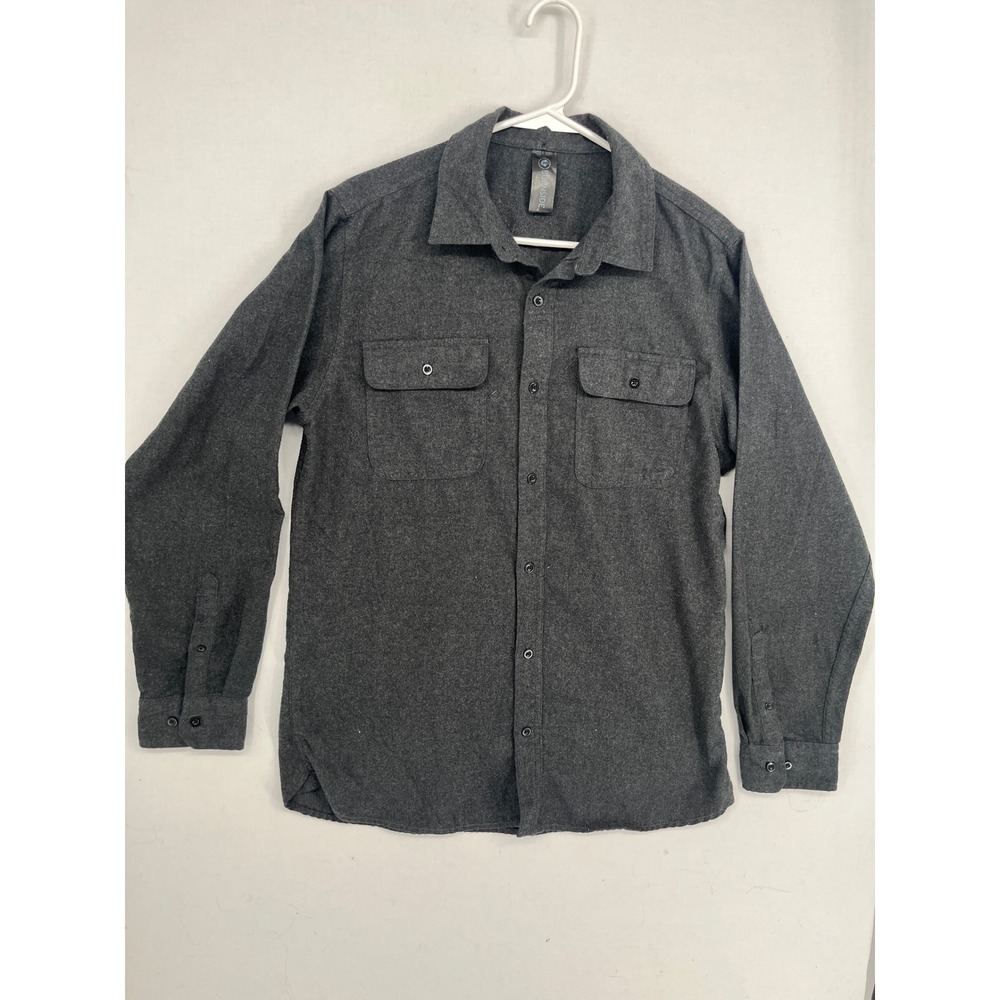 Burnside Mens Long Sleeve Button Down Shirt Gray Cotton Blend Size M B8200